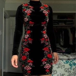 Black velvet dress